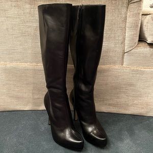 Vintage Guess Black Leather Knee High Boots